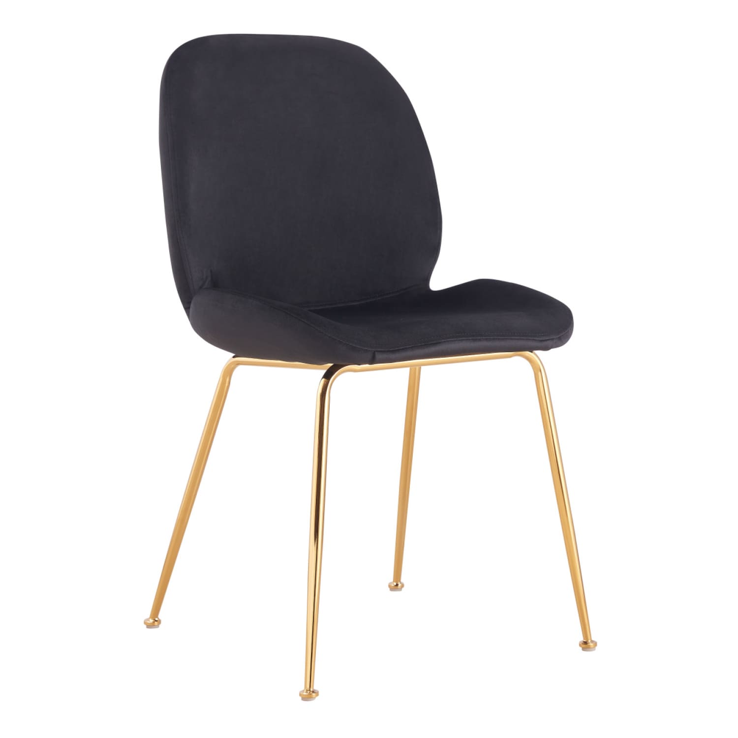 Black chair with gold legs